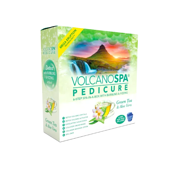 Volcano Spa: 6 Step Pedicure Kit - Green Tea & Aloe Vera